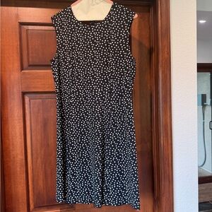 Title Nine Black and White Dotted Midi Dress